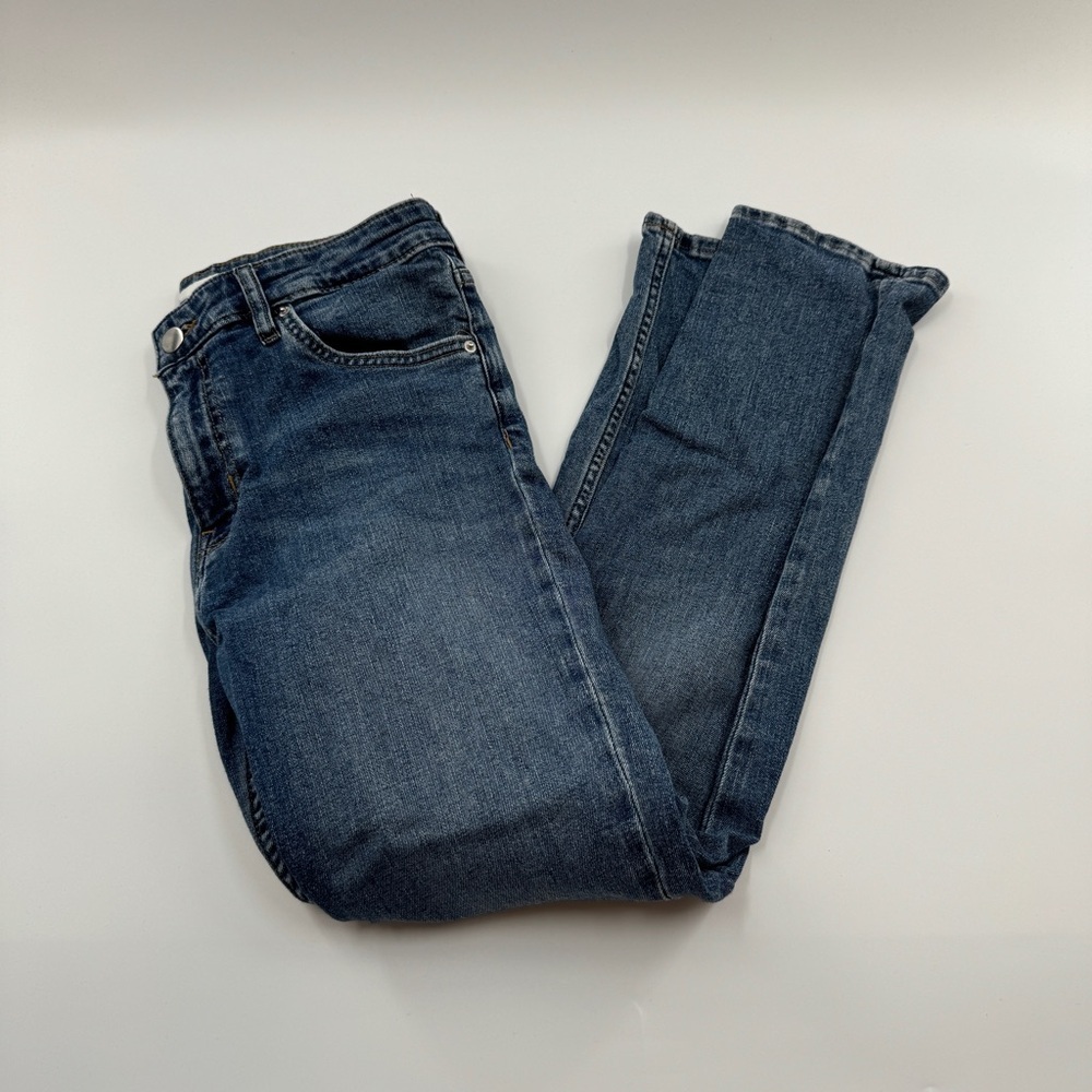 H&M Medium Wash Skinny Jeans with Zipper Fly – Size 10